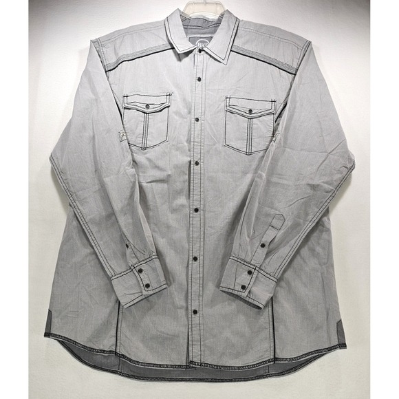BKE Other - BKE Athletic Fit Mens XXXL Gray Black Contrast Stitch Western Button Down Shirt